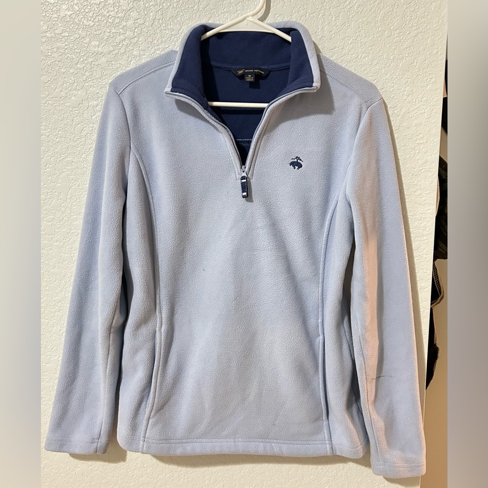 Brooks Brothers Women’s Light Blue Quarter Zip Fleece Pullover Size M